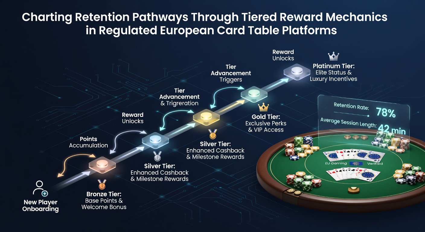 Übersicht über gestufte Belohnungssysteme auf europäischen Kartentischplattformen mit visuellen Pfaden und Stufen
