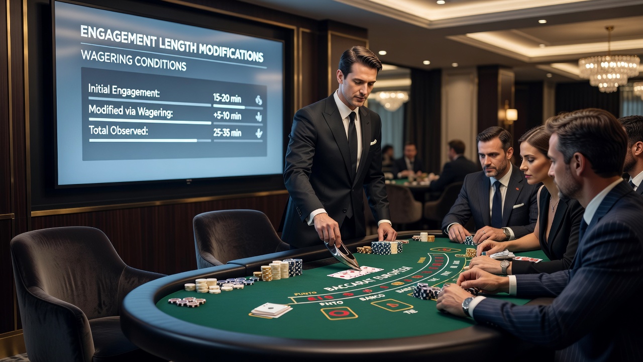Analyse-Diagramm zu Sitzungsdauern und Wettbedingungen auf europäischen Baccarat-Plattformen